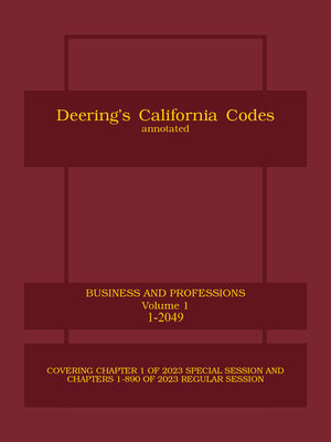 cover image of Deering's California Business and Professions Code